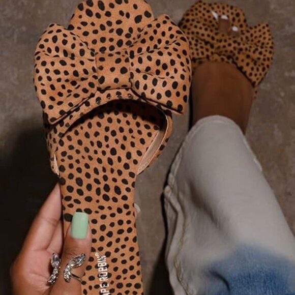 Leopard woman's flat sandals - Picture 1 of 5